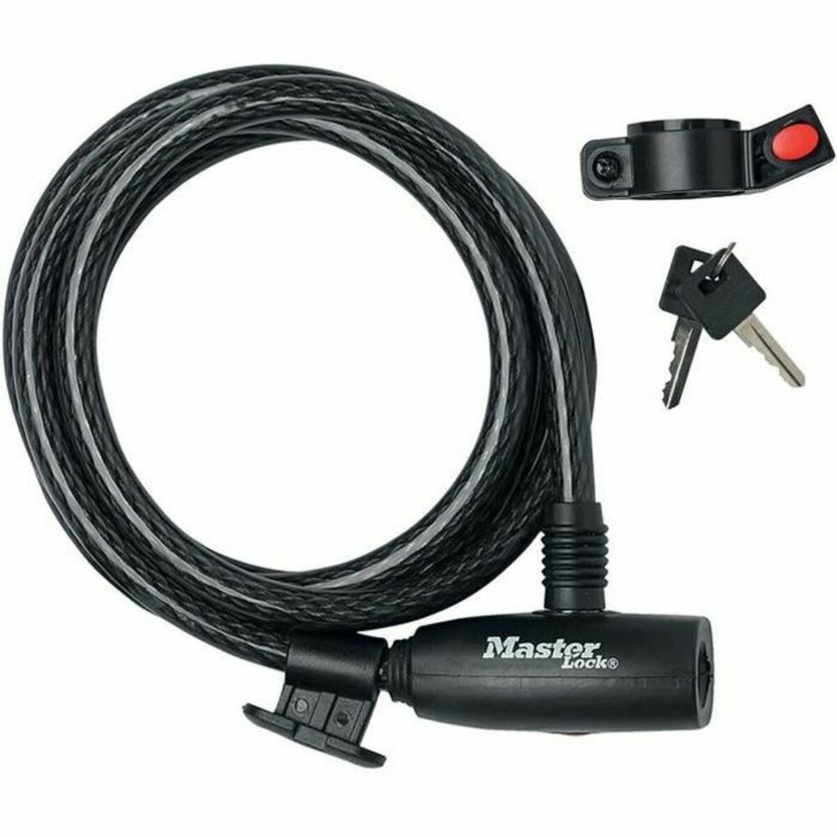 Kabel met hangslot Master Lock Zwart