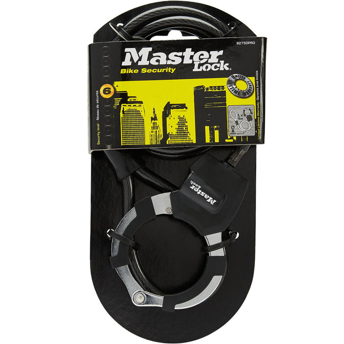 Kabel met hangslot Master Lock Zwart