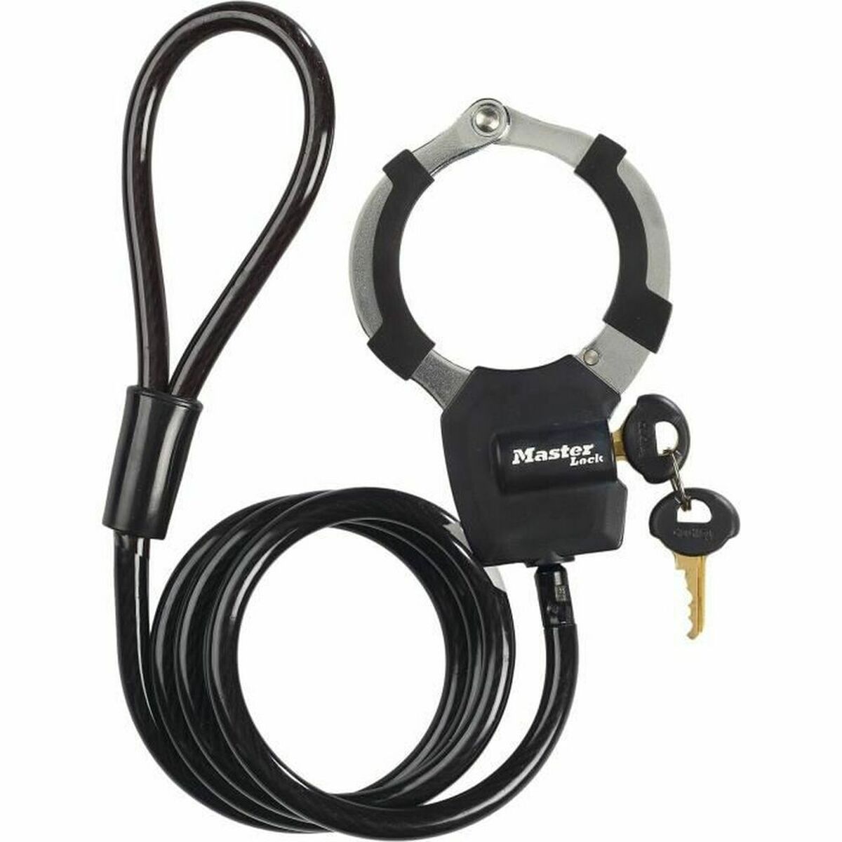 Kabel met hangslot Master Lock Zwart
