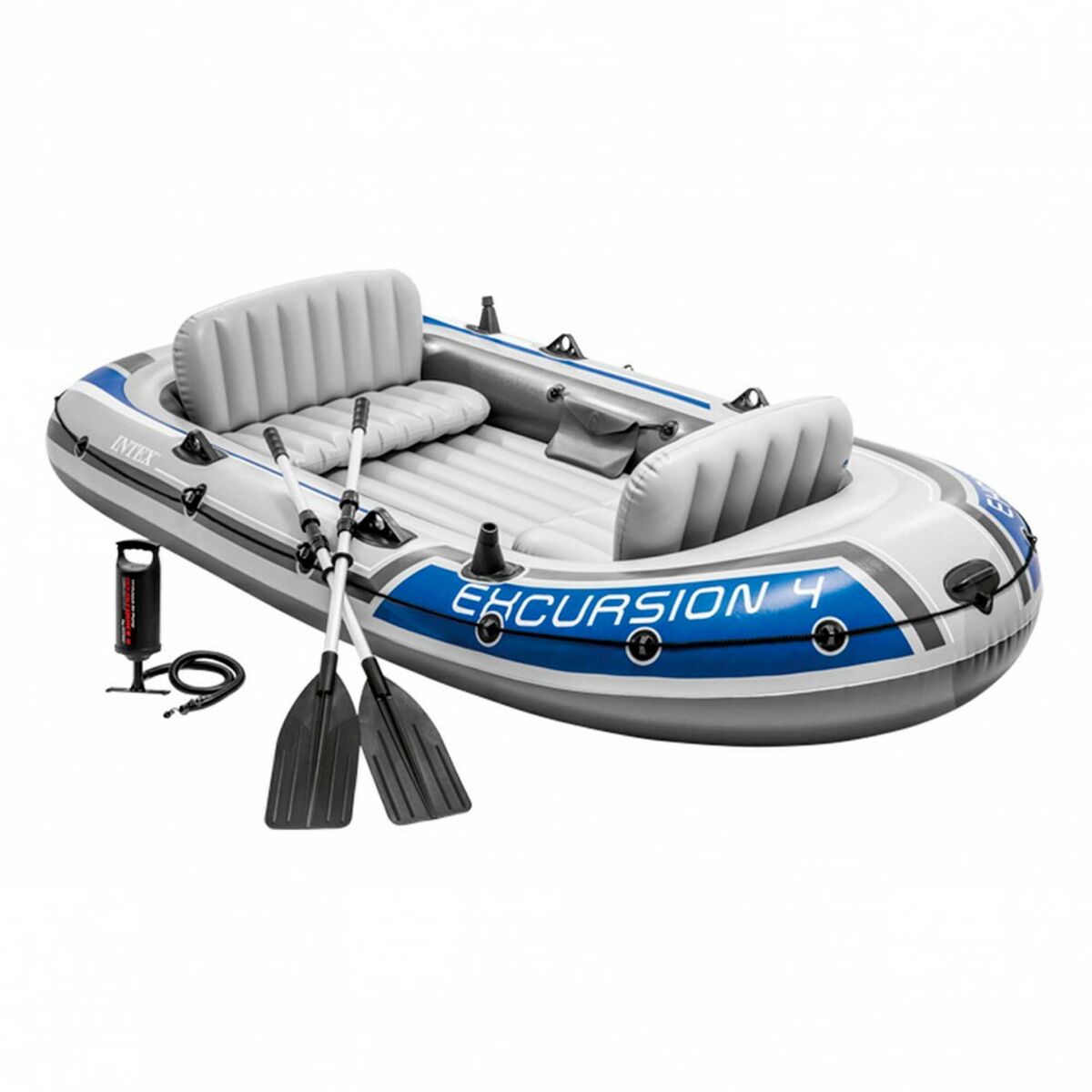 Opblaasbare boot Intex Excursion 4 Blauw Wit