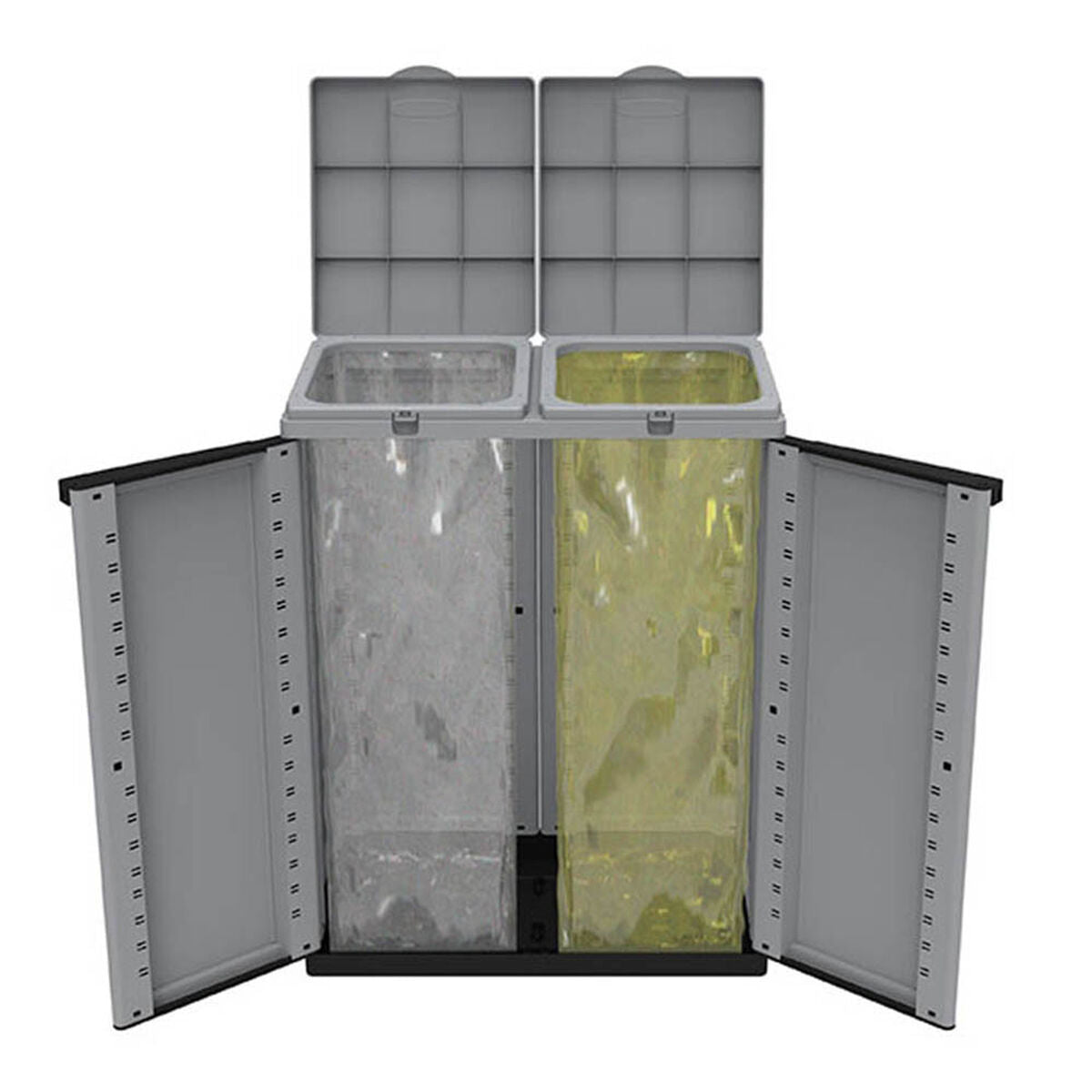 Recycling afvalbak zwart/grijs