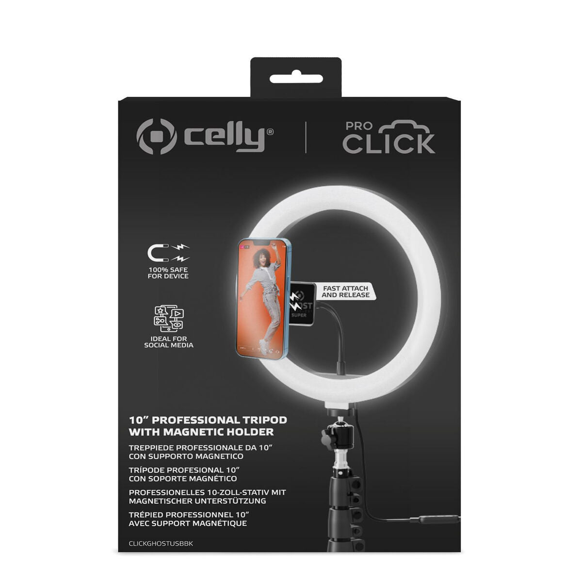 Selfie Ring Light met Statief en Afstandsbediening Celly