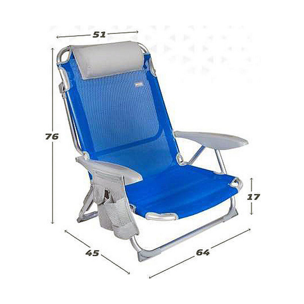 Strandstoel Actief Blauw