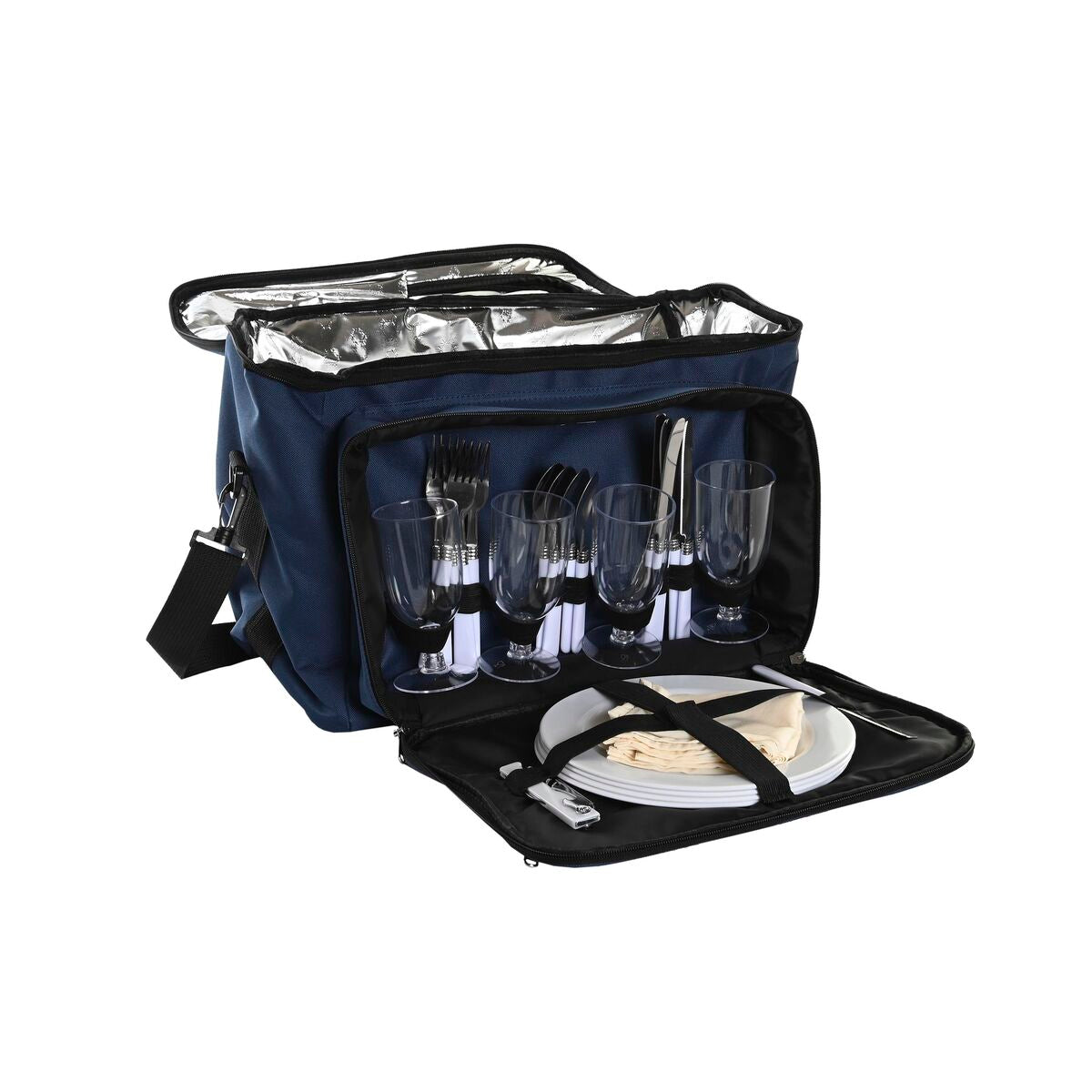 Picknickset DKD Home Decor 43 x 23 x 29 cm Marineblauw