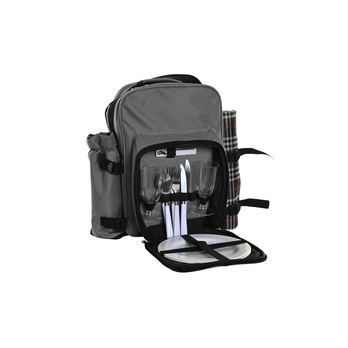 Picknickset DKD Home Decor 28,5 x 20 x 39 cm Donkergrijs