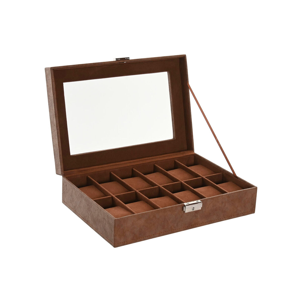 Sieradendoos Home ESPRIT Bruin Polyurethaan Kristal MDF Hout