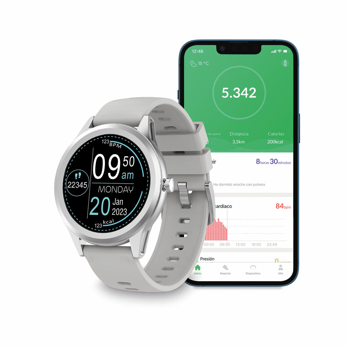 Smartwatch KSIX Globe Zilver