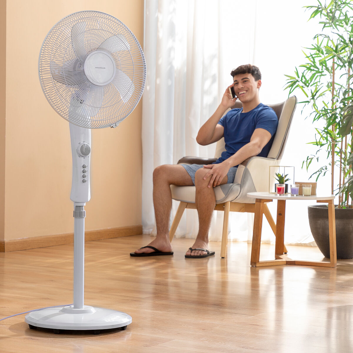 Vrijstaande ventilator wit 45 W 