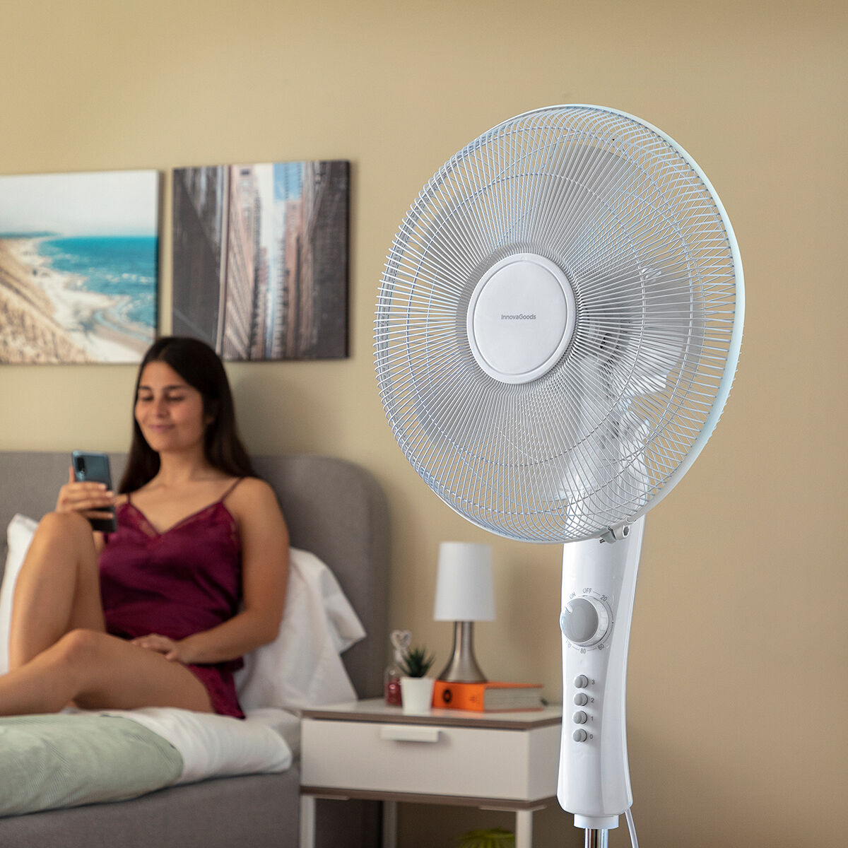 Vrijstaande ventilator wit 45 W 