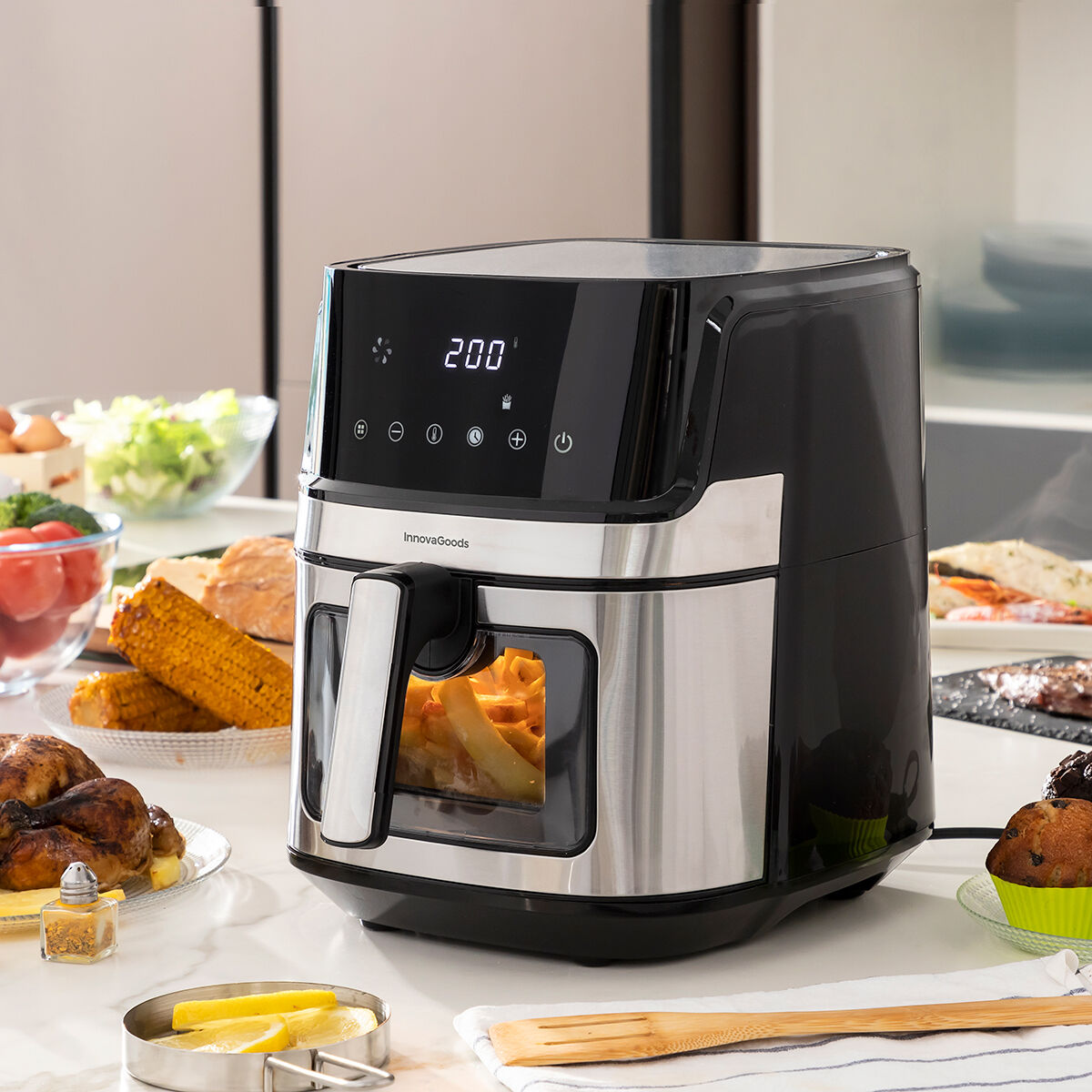 Airfryer View Zwart 6,5 L RVS 