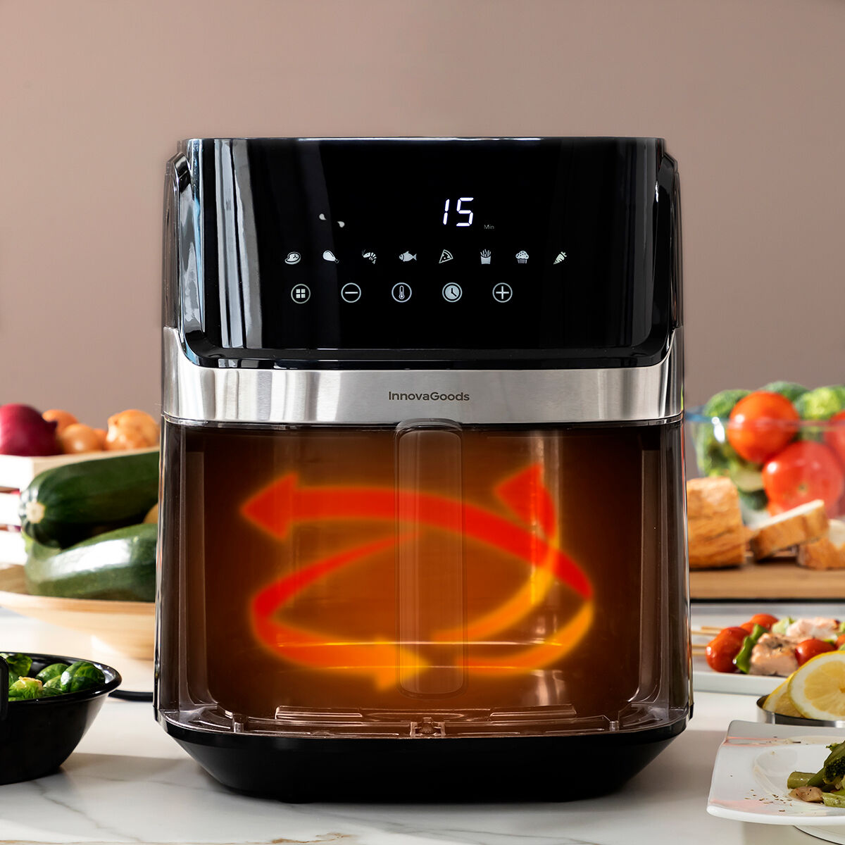 Airfryer View Zwart 6,5 L RVS 