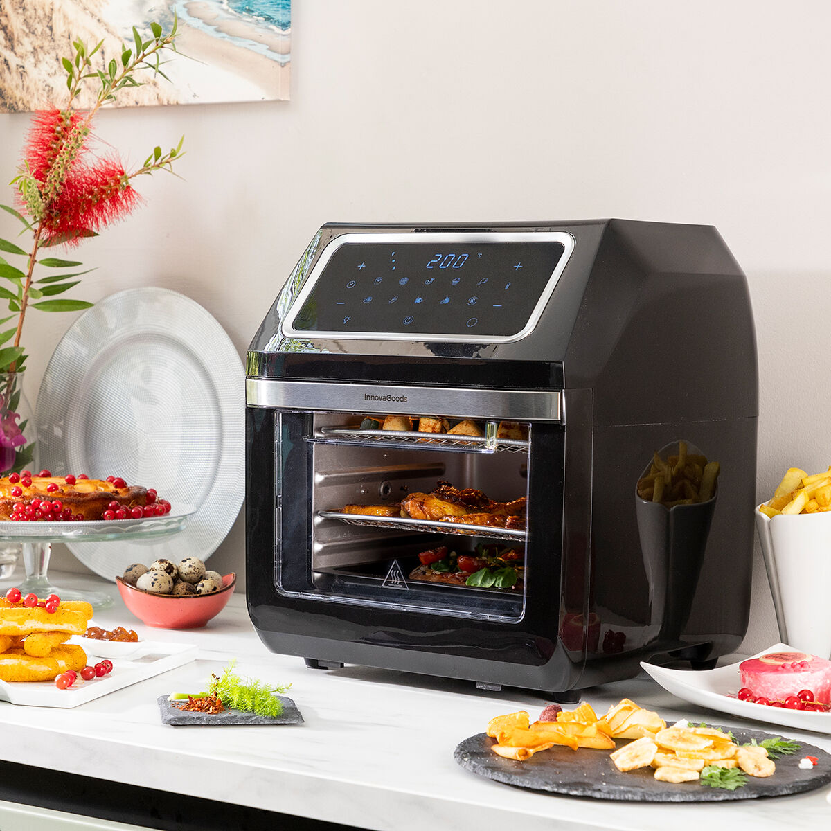 Airfryer Pro Max Zwart 12L Roestvrij staal 