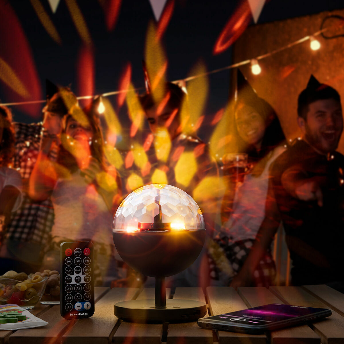 Oplaadbare LED-projector met luidspreker 