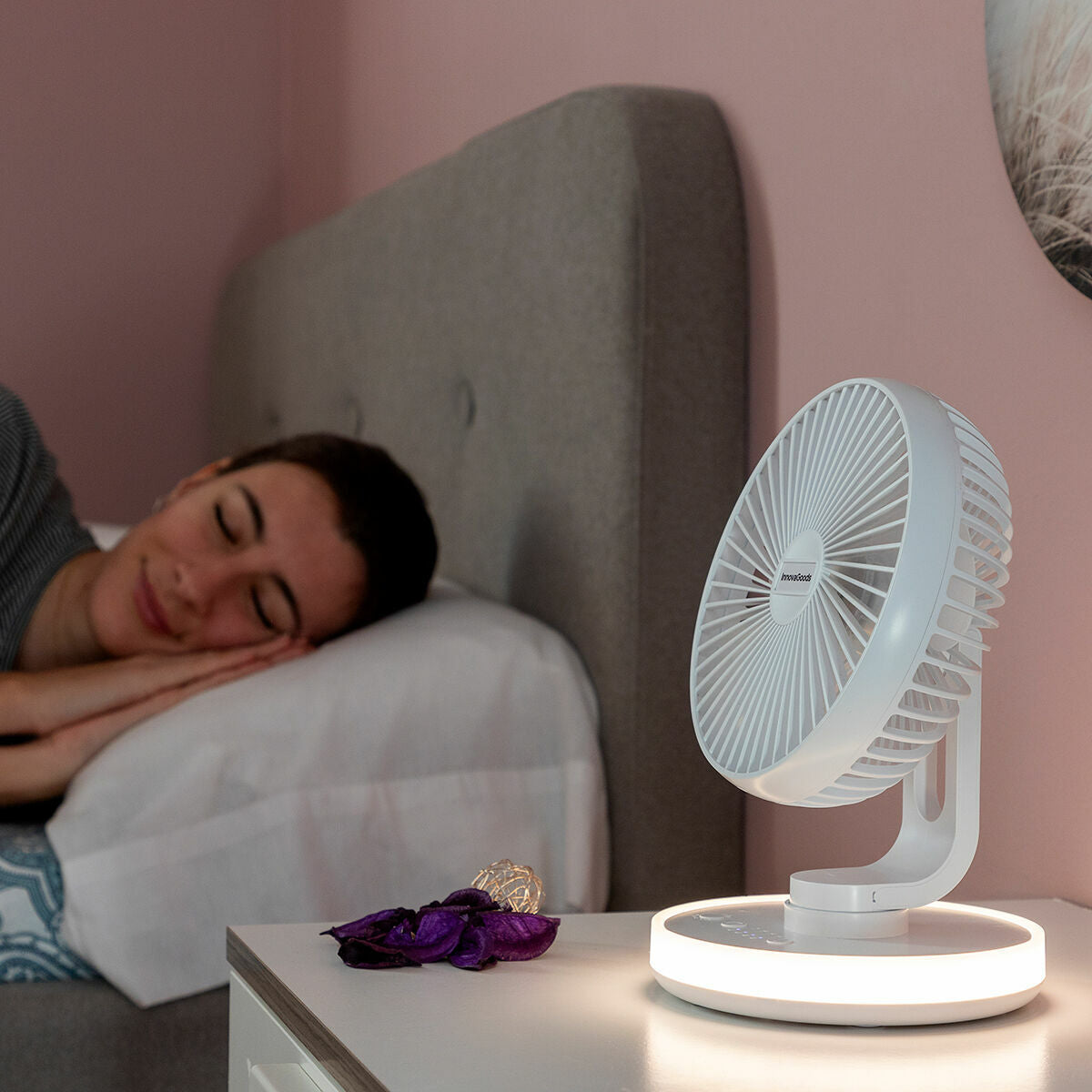 Oplaadbare bureauventilator met LED