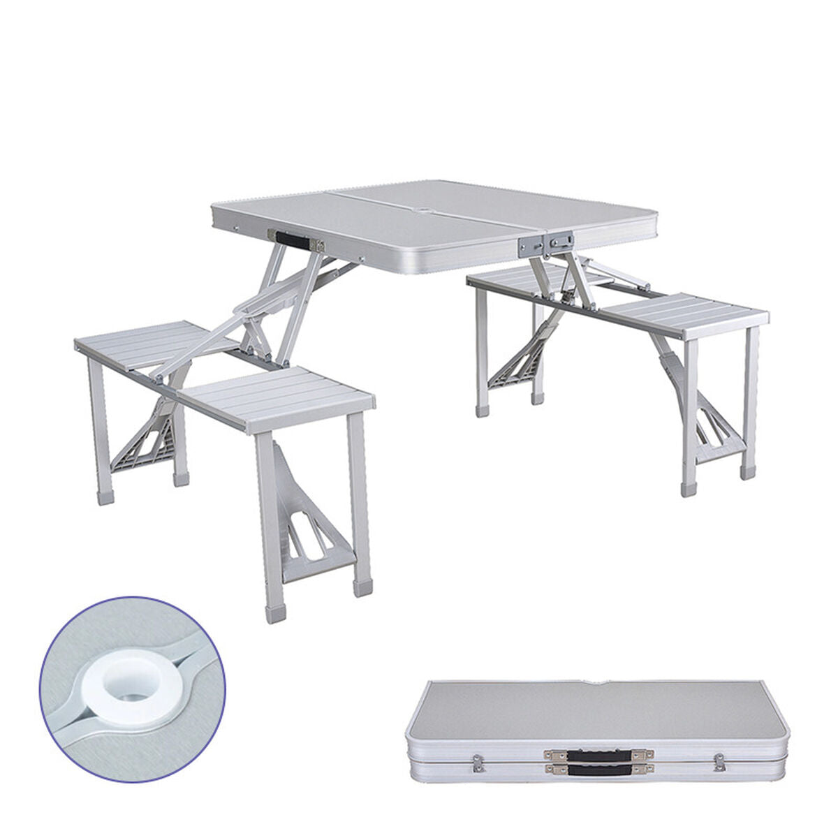 Picknicktafel Marbueno Grijs Aluminium