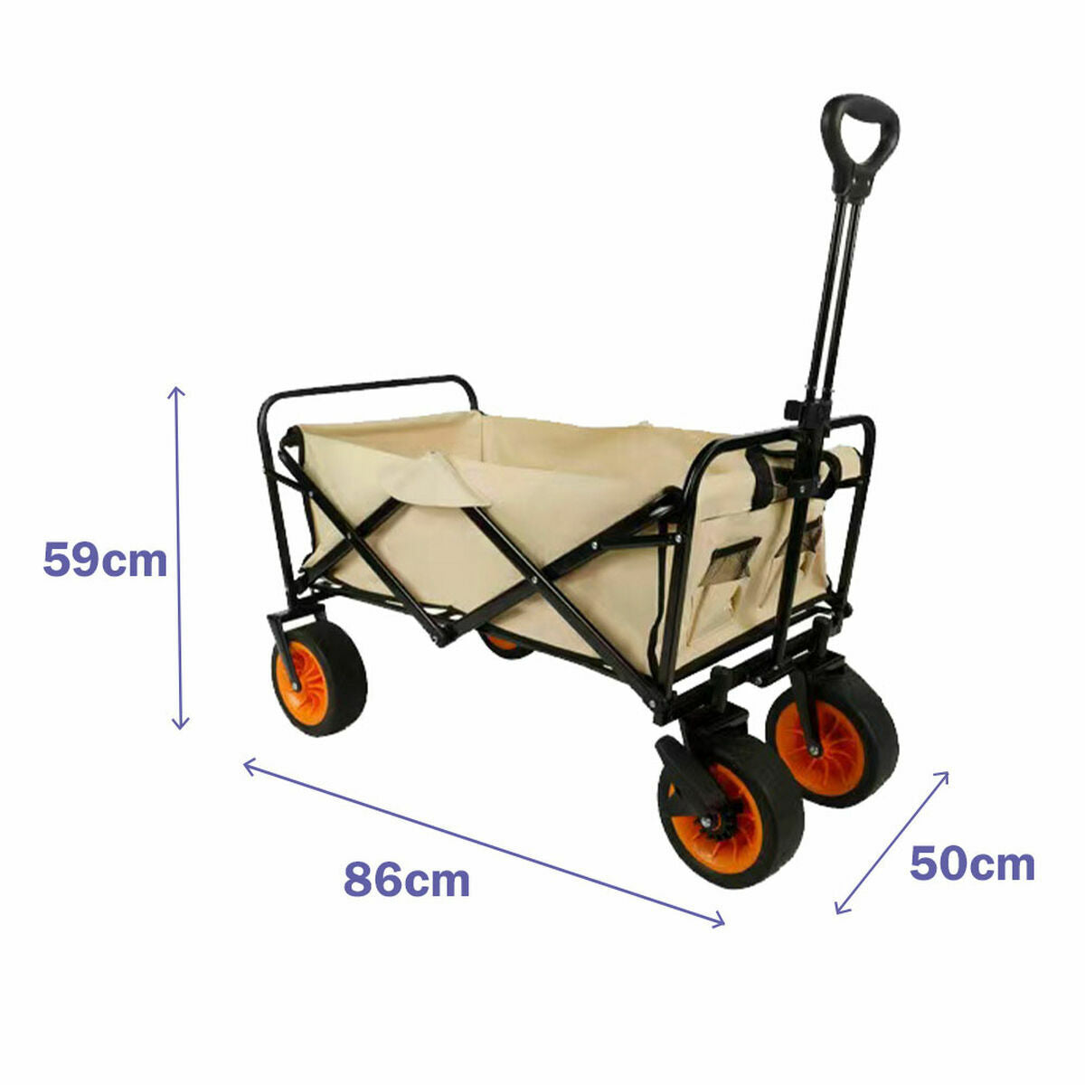 Marbueno Opvouwbare Multifunctionele Kar Staal 200 KG Beige