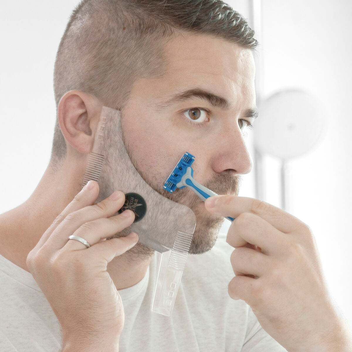 Hipster Barber Baard Sjabloon voor Scheren