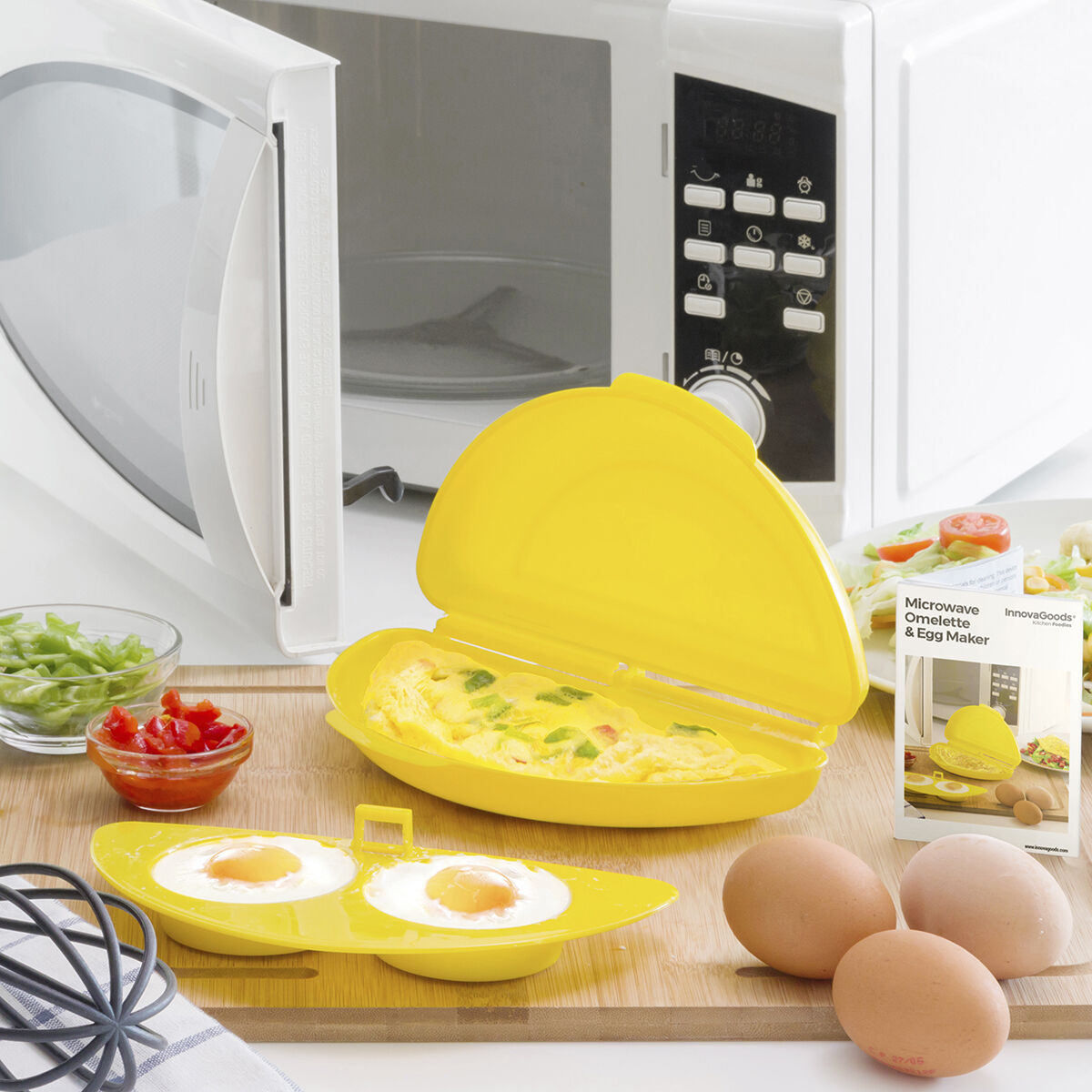 Omelet- en eiermaker voor de magnetron