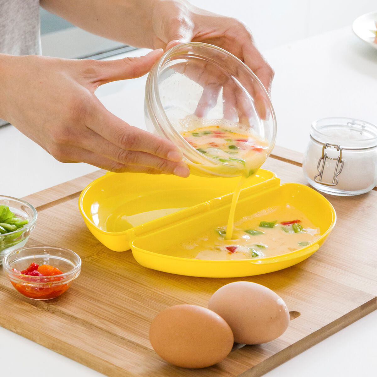 Omelet- en eiermaker voor de magnetron