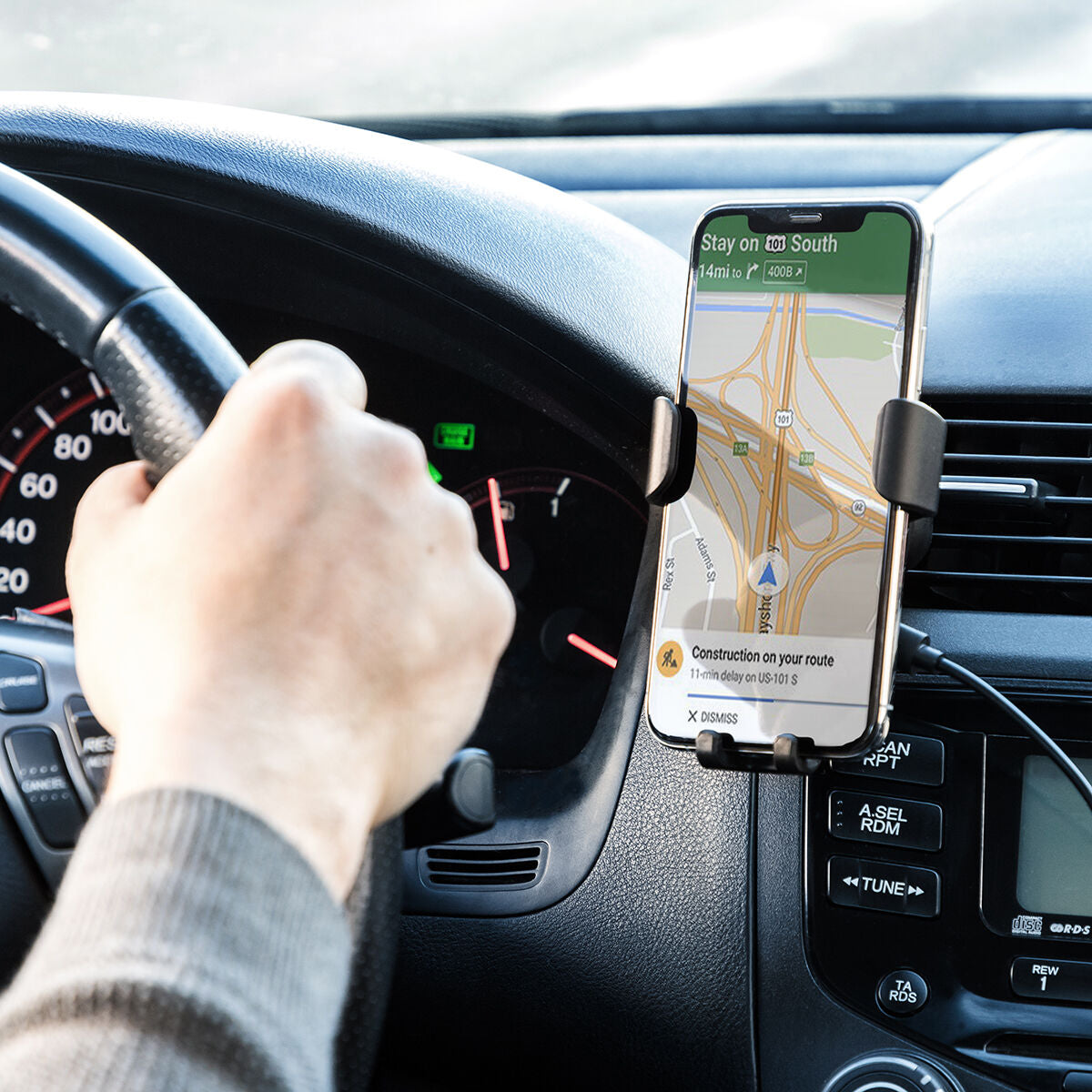Mobiele telefoonhouder met draadloze oplader voor auto's 