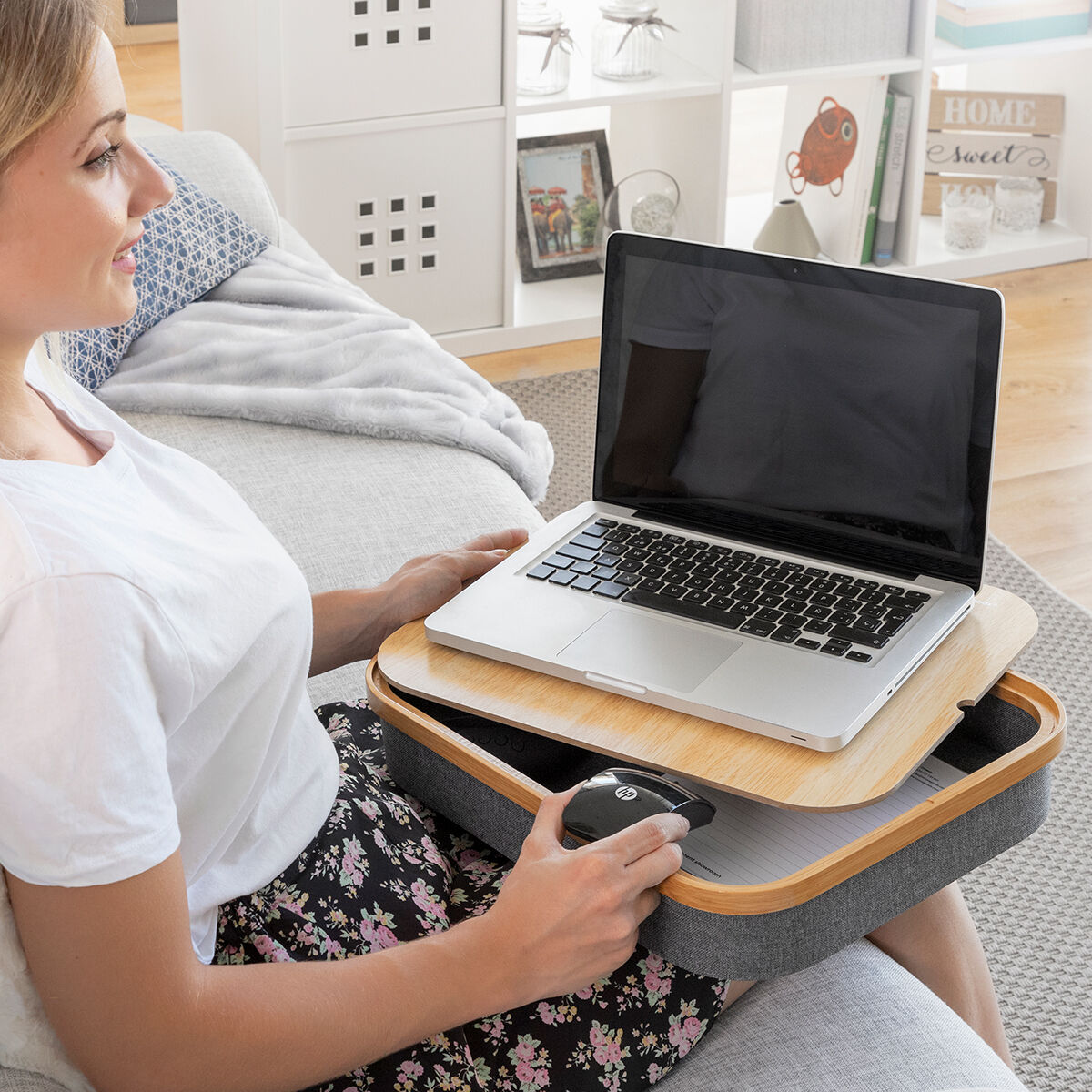 Draagbaar laptopbureau met opbergvak Large