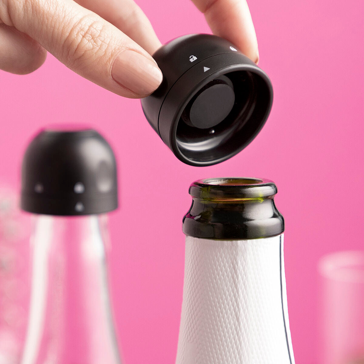 Set champagnestoppers, verpakking van 2 stuks 