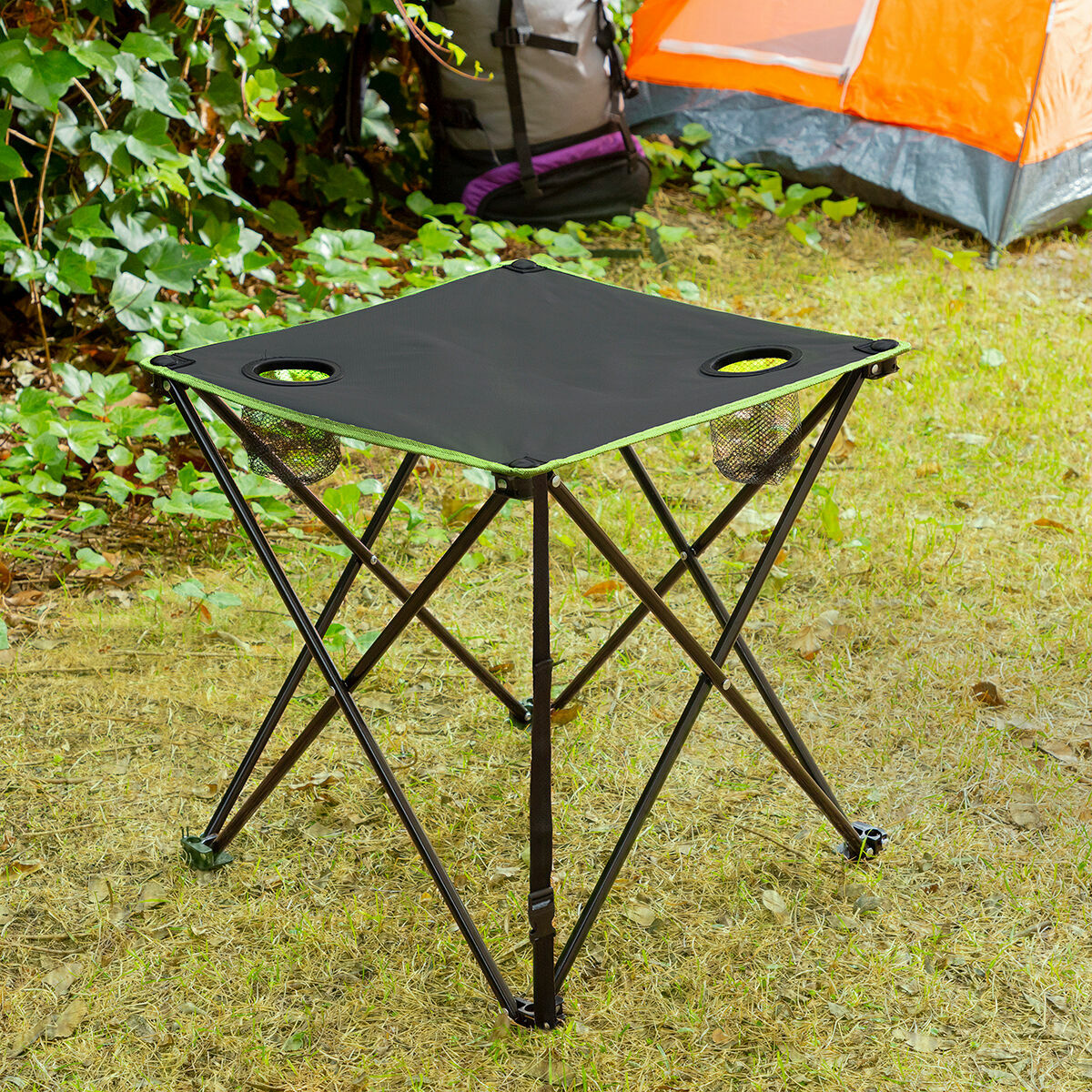 Opvouwbare textiel kampeertafel met hoes 