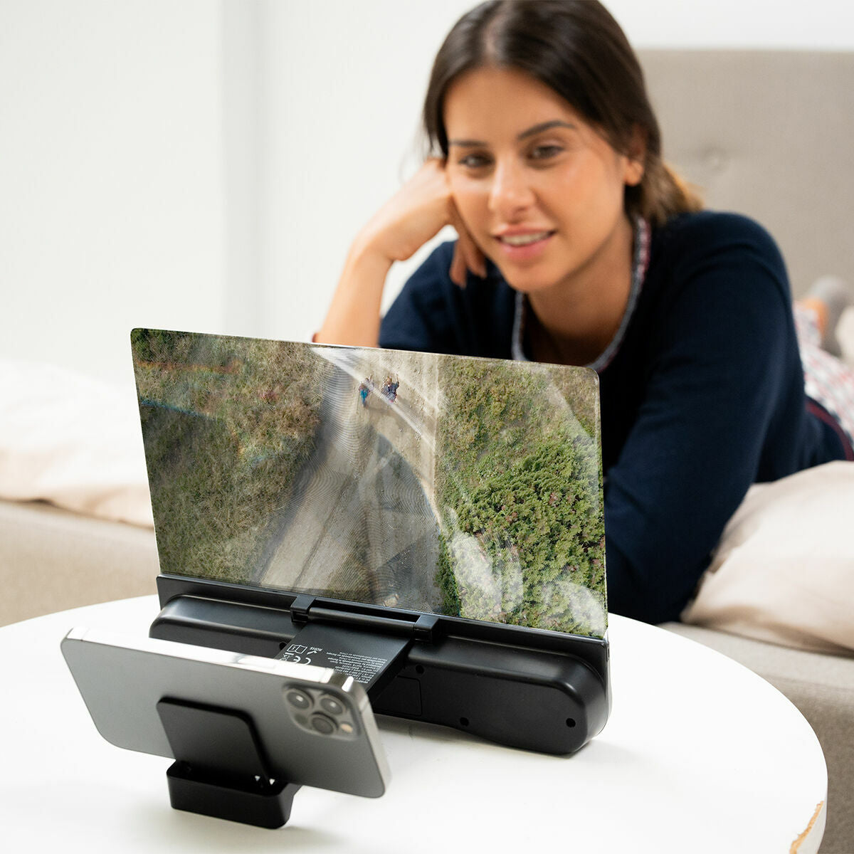 Oplaadbare schermvergroter met luidspreker voor mobiele telefoons 