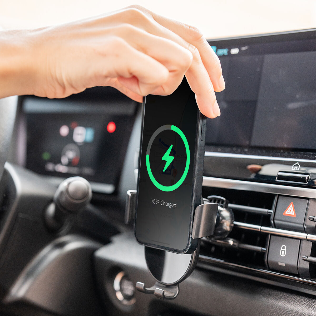 Draadloze snellaadtelefoonhouder voor auto's